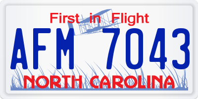 NC license plate AFM7043