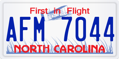 NC license plate AFM7044