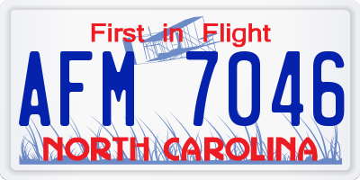 NC license plate AFM7046