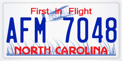 NC license plate AFM7048