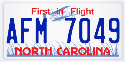 NC license plate AFM7049