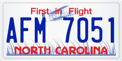 NC license plate AFM7051