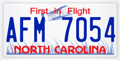 NC license plate AFM7054