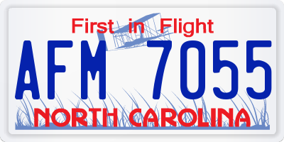 NC license plate AFM7055