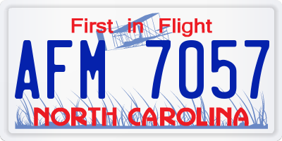 NC license plate AFM7057