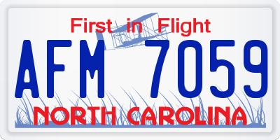 NC license plate AFM7059