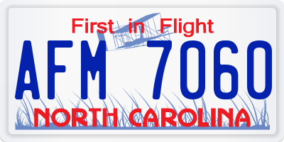 NC license plate AFM7060