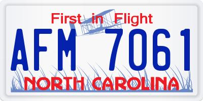 NC license plate AFM7061