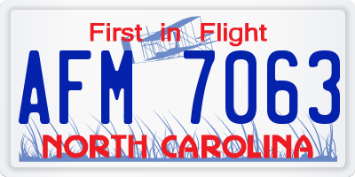 NC license plate AFM7063