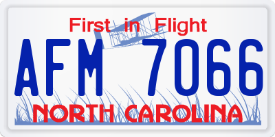 NC license plate AFM7066