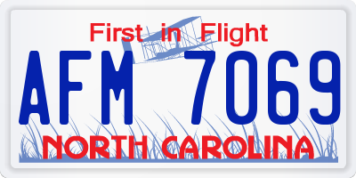 NC license plate AFM7069