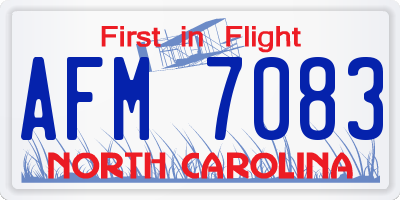 NC license plate AFM7083
