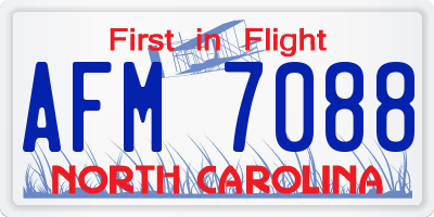 NC license plate AFM7088