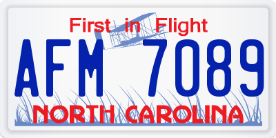 NC license plate AFM7089
