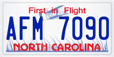 NC license plate AFM7090