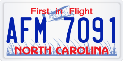 NC license plate AFM7091