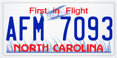 NC license plate AFM7093