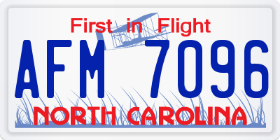 NC license plate AFM7096