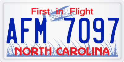 NC license plate AFM7097