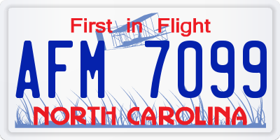NC license plate AFM7099