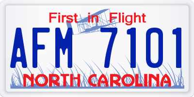 NC license plate AFM7101