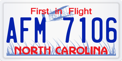 NC license plate AFM7106