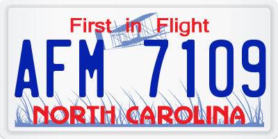 NC license plate AFM7109