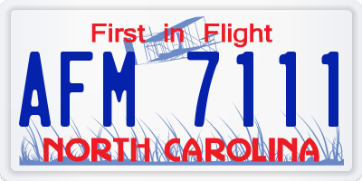 NC license plate AFM7111