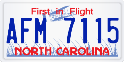 NC license plate AFM7115