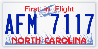 NC license plate AFM7117