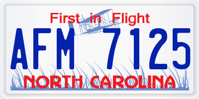 NC license plate AFM7125