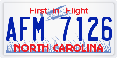 NC license plate AFM7126