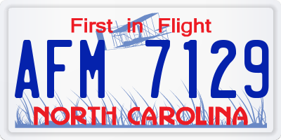 NC license plate AFM7129