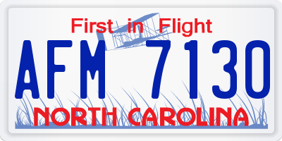 NC license plate AFM7130