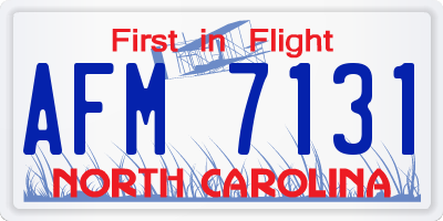NC license plate AFM7131