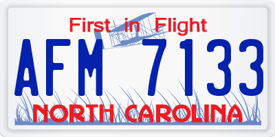 NC license plate AFM7133