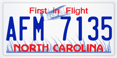 NC license plate AFM7135