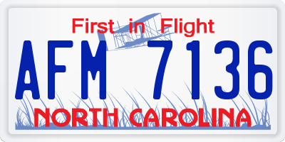 NC license plate AFM7136