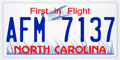 NC license plate AFM7137