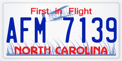 NC license plate AFM7139