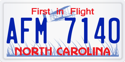 NC license plate AFM7140