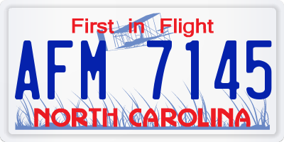 NC license plate AFM7145