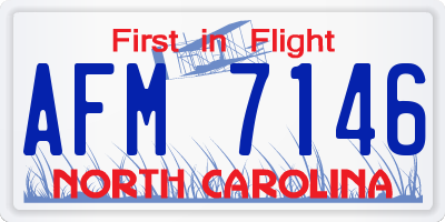 NC license plate AFM7146