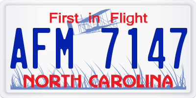 NC license plate AFM7147
