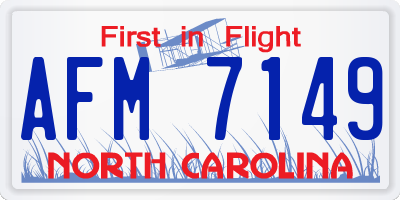 NC license plate AFM7149
