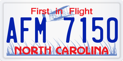 NC license plate AFM7150