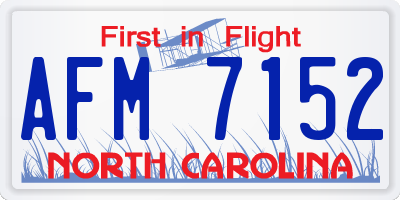 NC license plate AFM7152