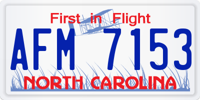 NC license plate AFM7153