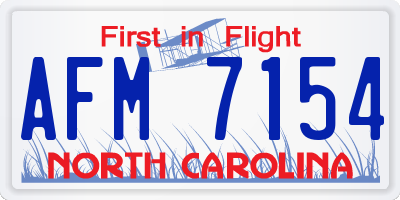 NC license plate AFM7154