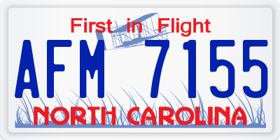 NC license plate AFM7155